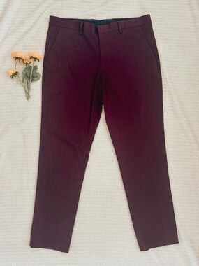 Express Men’s Extra Slim Fit Chino Pants 32x30 Maroon Burgundy NWOT